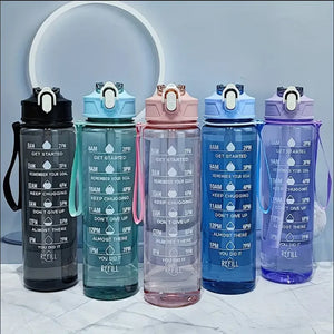 Premium Large Capacity Sports Water Bottle With Time Scale
