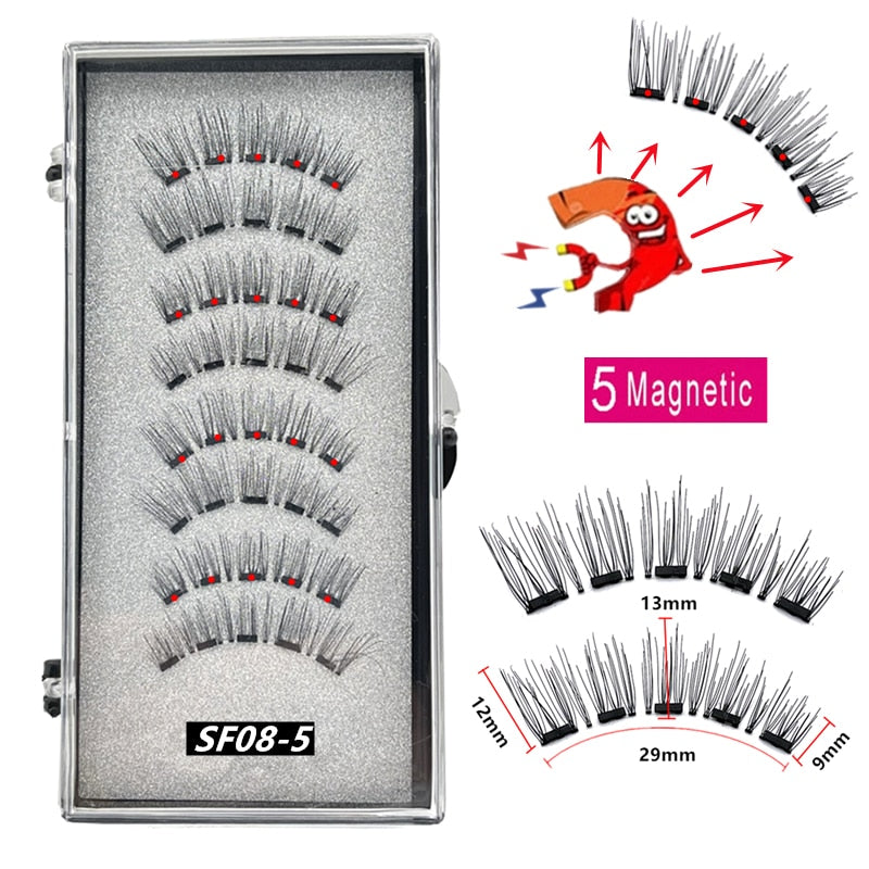 Pack 5 Magnetic False Eyelashes