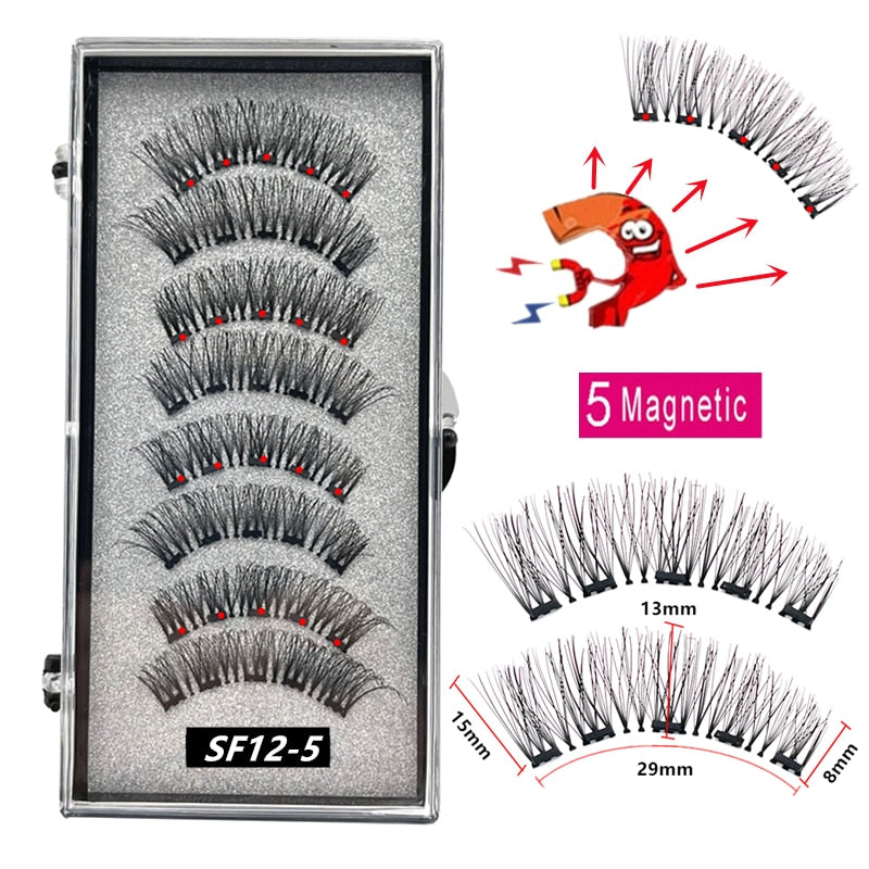 Pack 5 Magnetic False Eyelashes