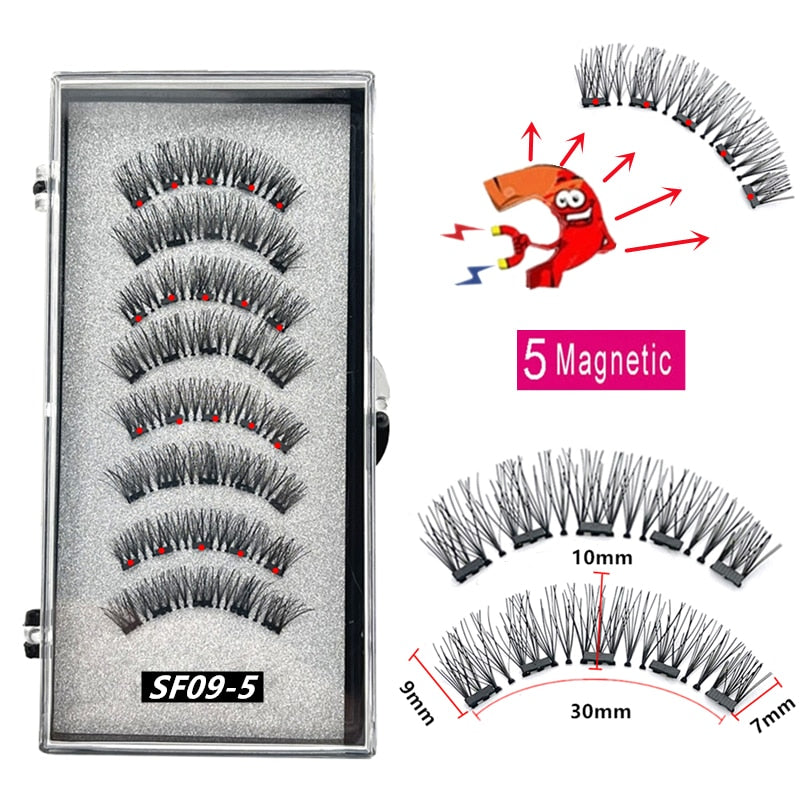 Pack 5 Magnetic False Eyelashes