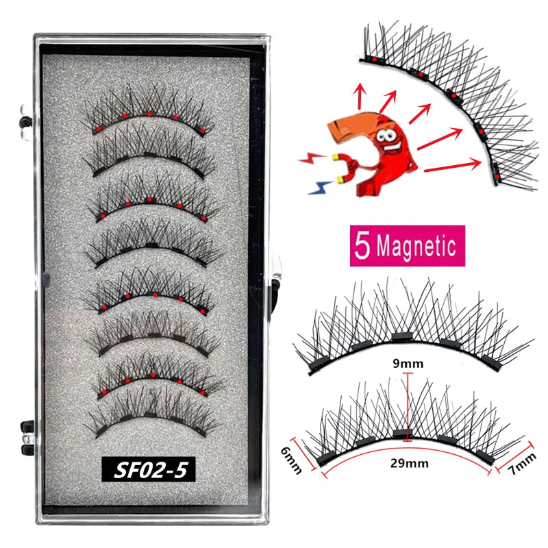 Pack 5 Magnetic False Eyelashes