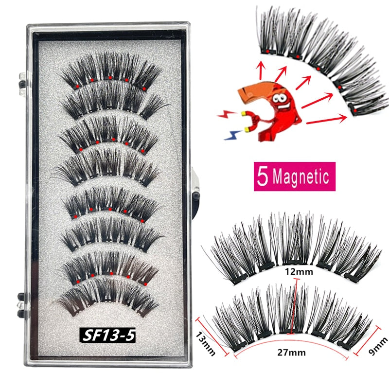 Pack 5 Magnetic False Eyelashes