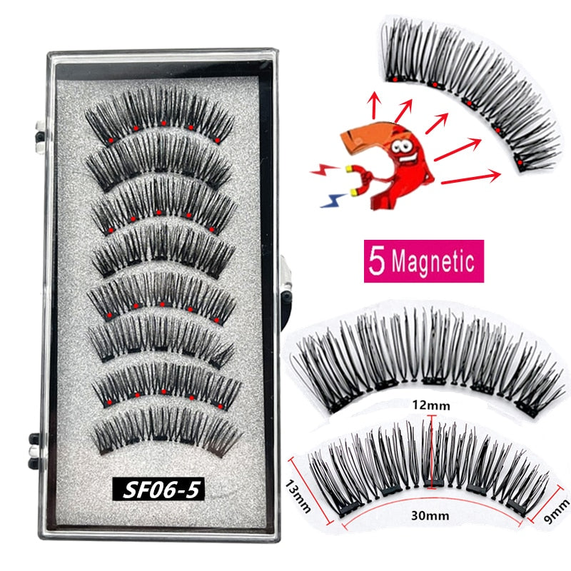 Pack 5 Magnetic False Eyelashes