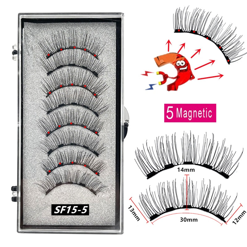 Pack 5 Magnetic False Eyelashes