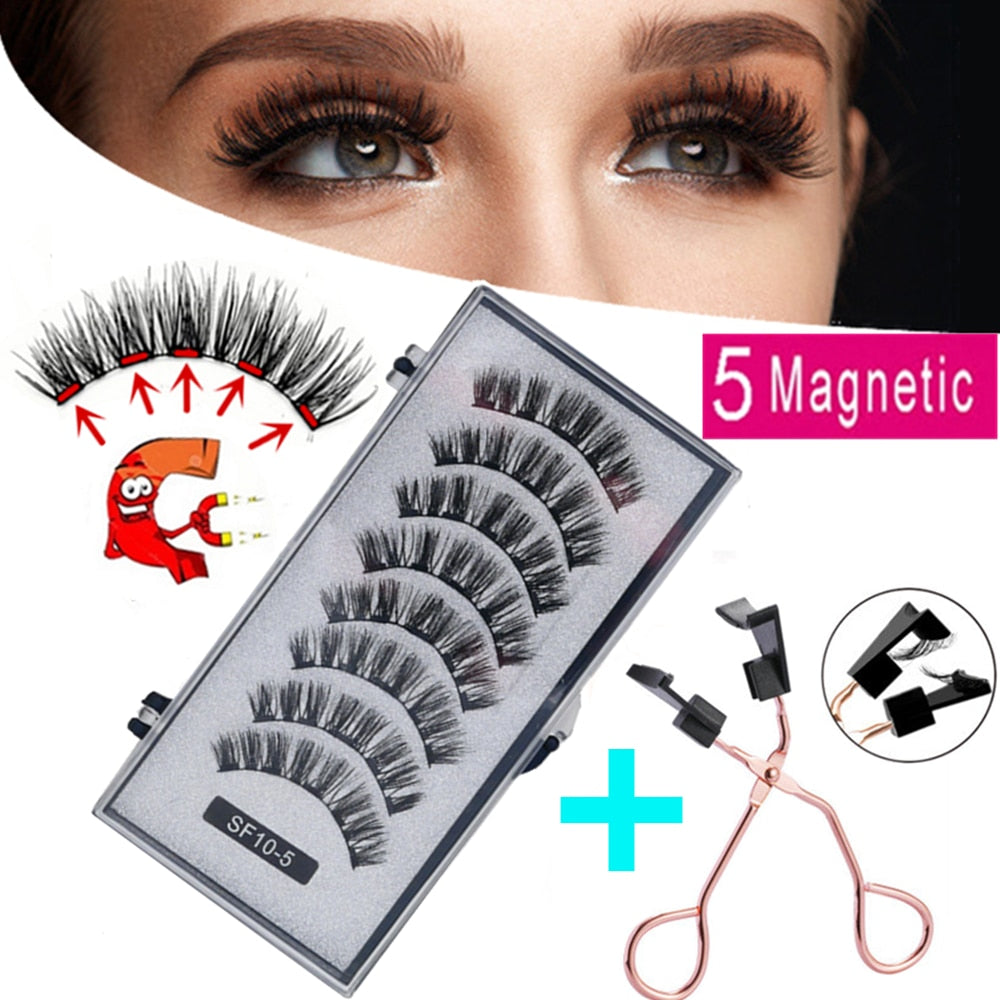 Pack 5 Magnetic False Eyelashes