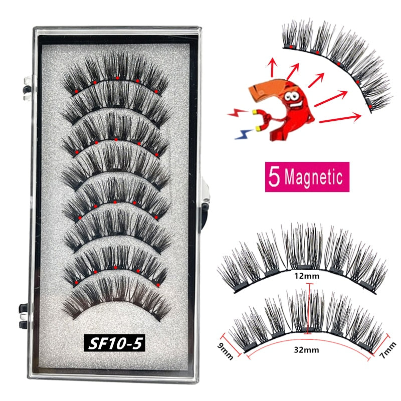 Pack 5 Magnetic False Eyelashes