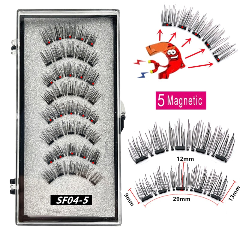 Pack 5 Magnetic False Eyelashes