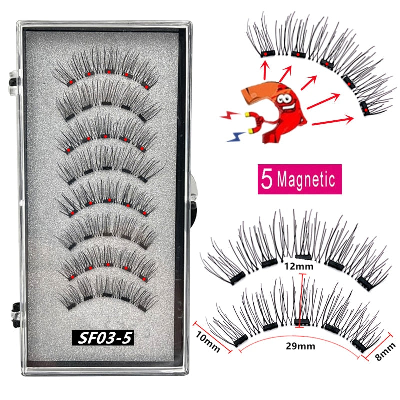 Pack 5 Magnetic False Eyelashes