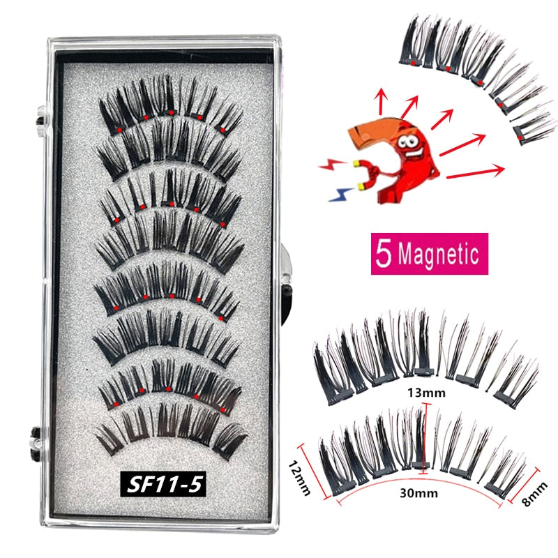 Pack 5 Magnetic False Eyelashes